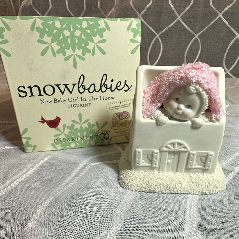 Department 56 Snowbabies "New Baby Girl In The House" Figurine 4024874 Boxed